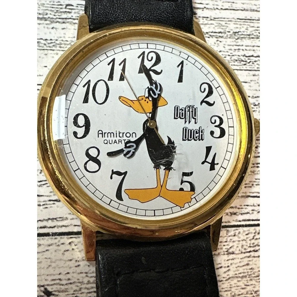 ARMITRON Daffy Duck Stainless Quartz Watch 1994 Vintage Hong Kong *Untested*